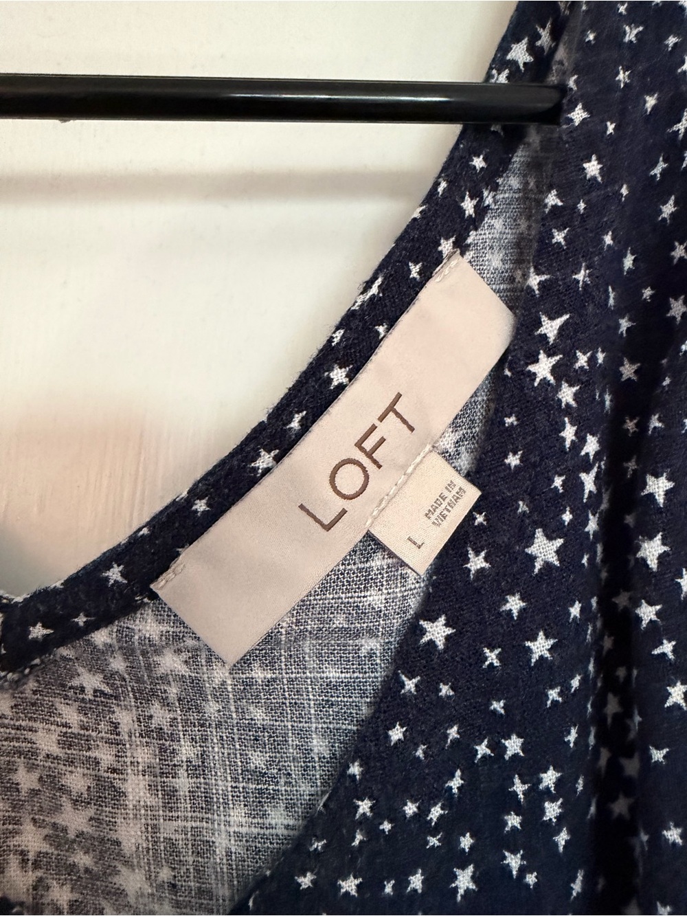 Navy Polka Dot Sleeveless V-Neck Dress - Loft - Picture 3 of 4